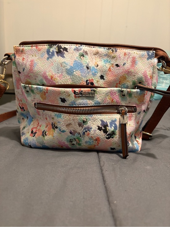 Rosetti Handbags - Rosetti Pastel Floral Crossbody with Brown Strap